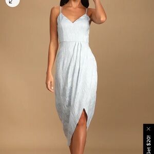 Lulus Truly Exquisite Light Blue Jacquard Tulip Midi Dress